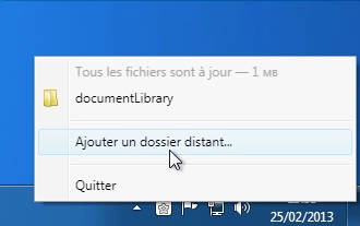 Screenshot of CmisSync: Menu